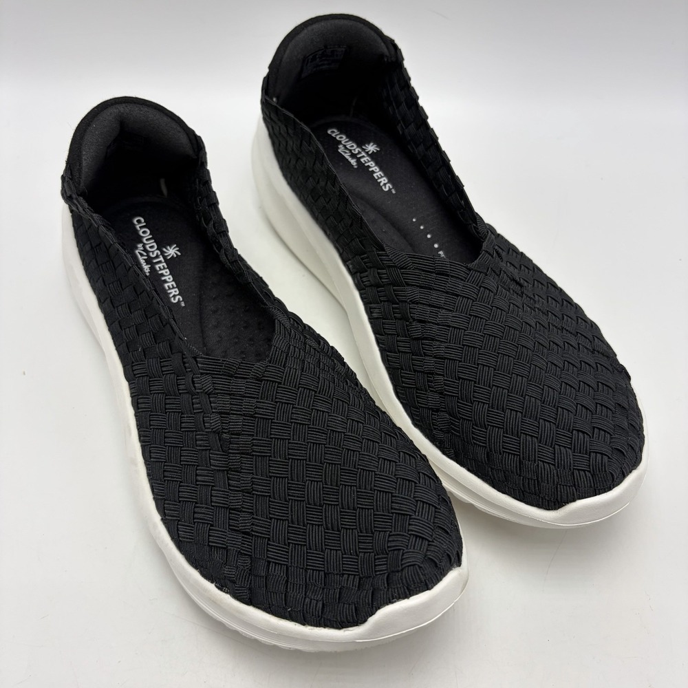 Clarks Cloudsteppers Slip On Sneakers Womens 8.5 Black Solevana Comfort Shoes